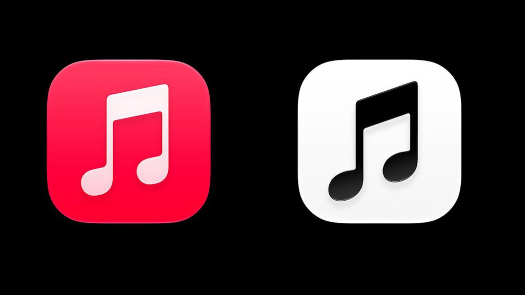 Apple Music logo update monochrome icon