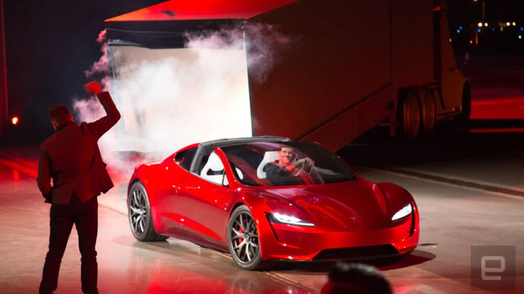 New Tesla Roadster Impact Revealed in High-Stakes Demo Close up of the New Tesla Roadster design