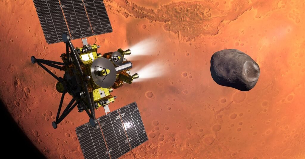 JAXA Spacecraft Targets Phobos for Martian Moons eXploration Martian Moons eXploration probe in orbit