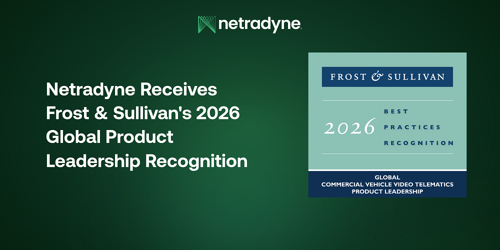 Frost & Sullivan Names Netradyne Industry Leader in Fleet Tech commercial vehicle video telematics camera mounted on windshield