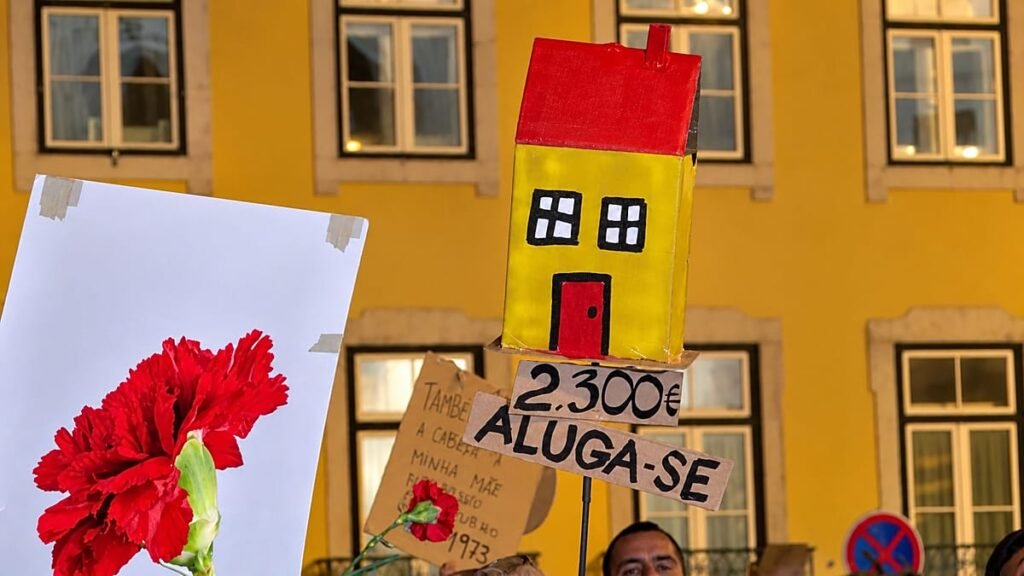 housing crisis rally in Lisbon